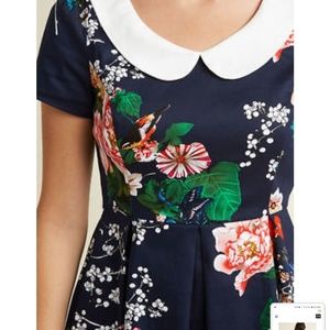 Sunny Girl ModCloth Peter Pan Collar Floral Aline